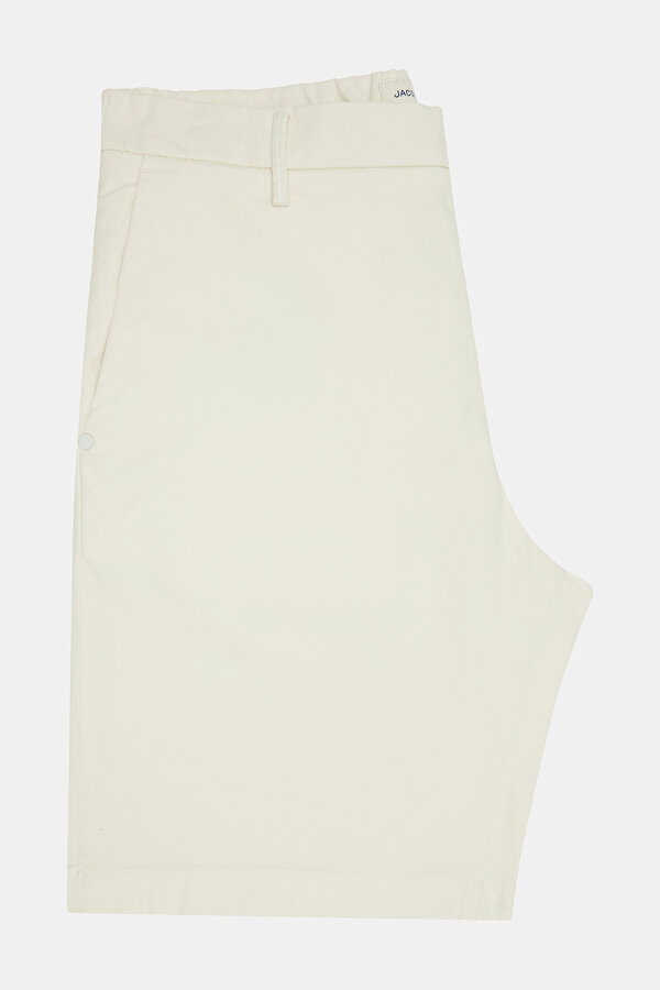 WHITE COTTON ELASTANE BERMUDA 7
