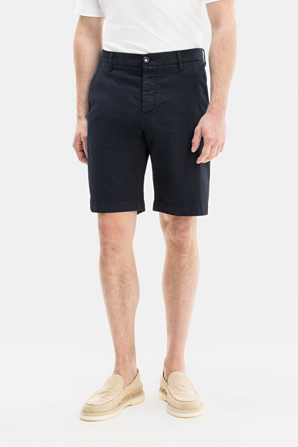NAVY BLUE COTTON ELASTANE BERMUDA 2