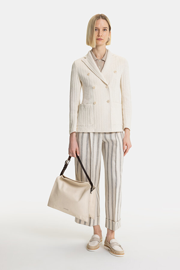 ECRU SURPLICE NECKLINE (CROSS-OVER NECKLINE) JACKET 7