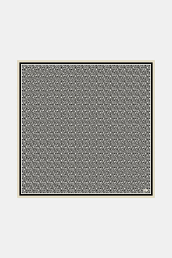 ECRU MONOGRAM TWILL SCARF