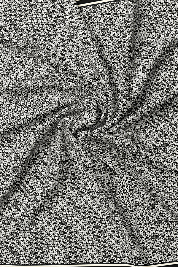 ECRU MONOGRAM TWILL SCARF 2