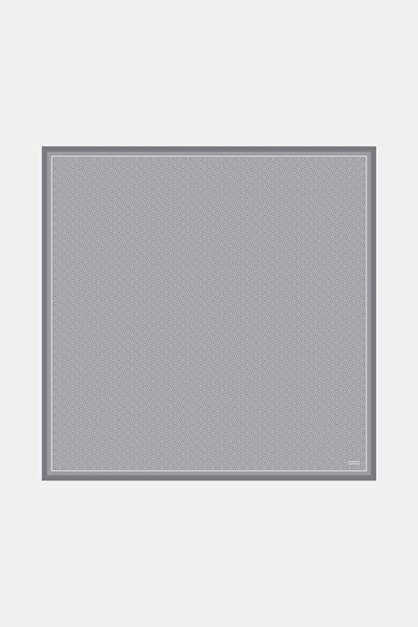 LIGHT GREY MONOGRAM TWILL SCARF