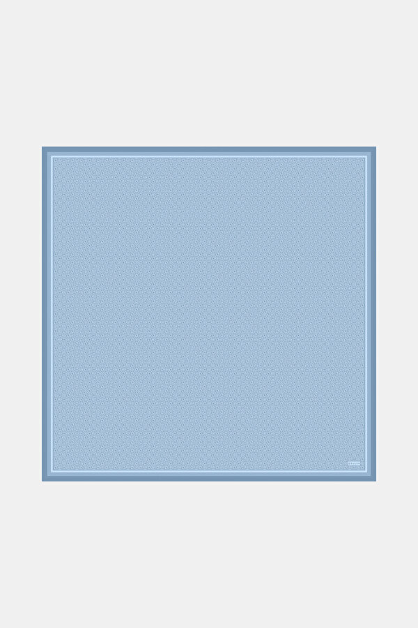 LIGHT BLUE MONOGRAM TWILL SCARF