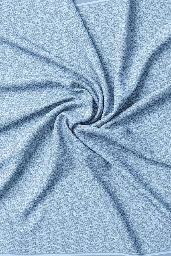 LIGHT BLUE MONOGRAM TWILL SCARF 2