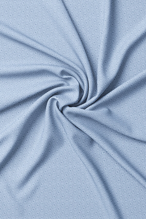 LIGHT BLUE MONOGRAM TWILL SCARF 2