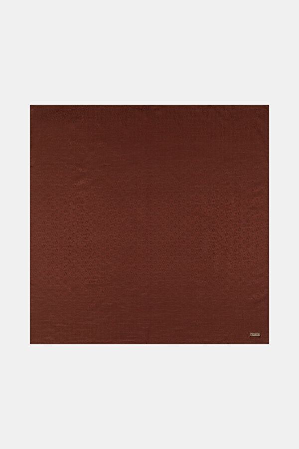 RED BROWN COTTON/SILK SCARF