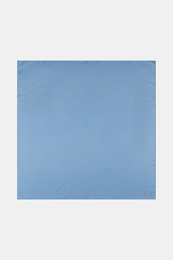 BLUE COTTON/SILK SCARF