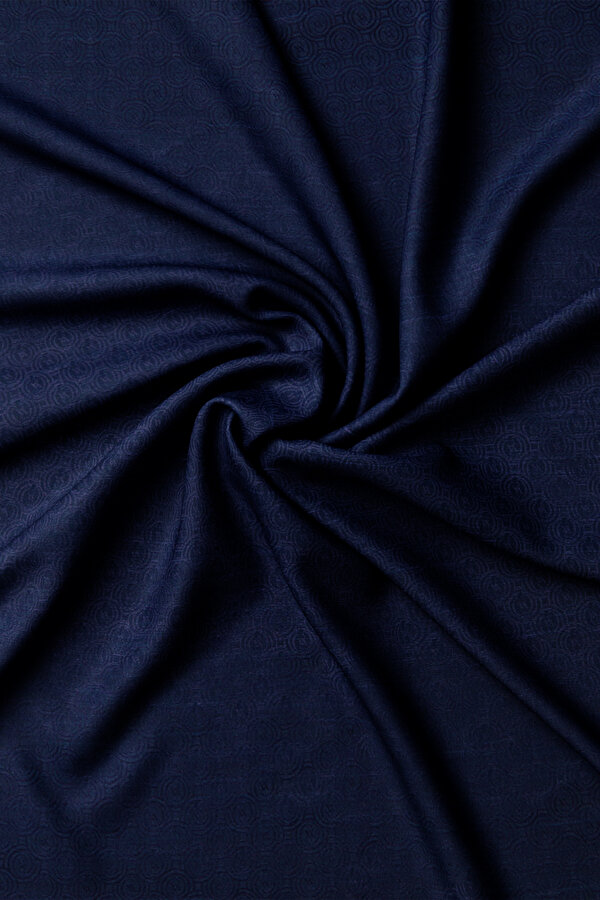 NAVY BLUE COTTON/SILK SCARF 2