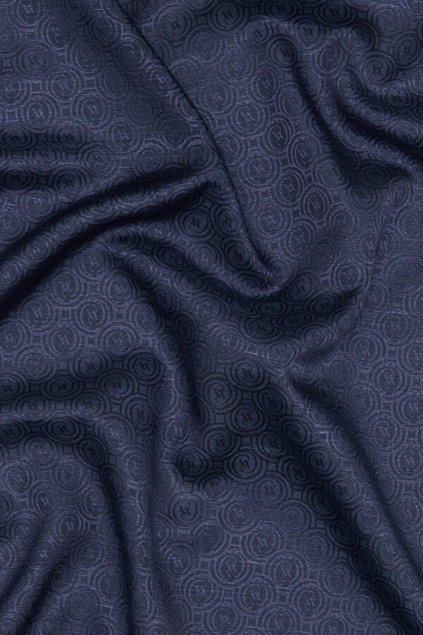 NAVY BLUE COTTON/SILK SHAWL 2