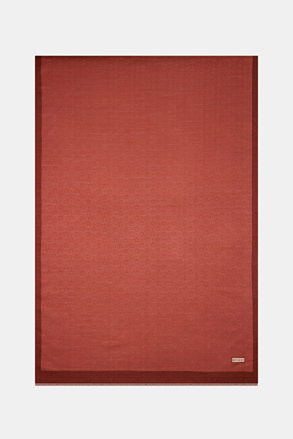 RED BROWN COTTON/SILK SHAWL