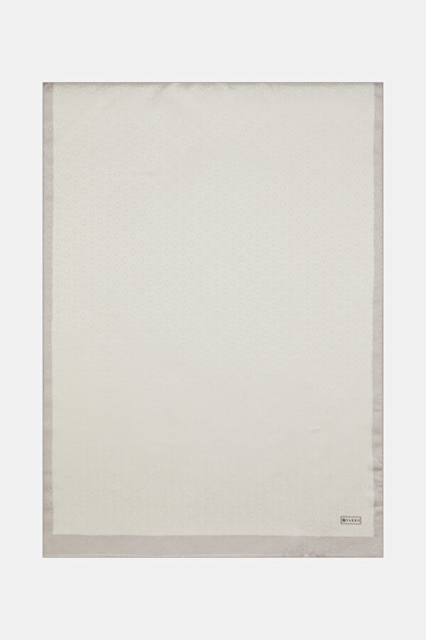 WHITE COTTON/SILK SHAWL