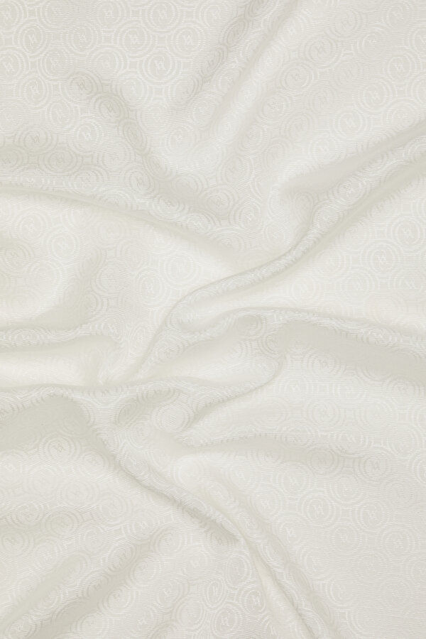 WHITE COTTON/SILK SHAWL 2