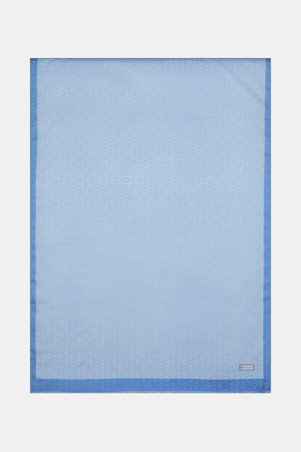 BLUE COTTON/SILK SHAWL