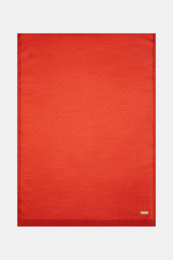 DARK RED COTTON/SILK SHAWL