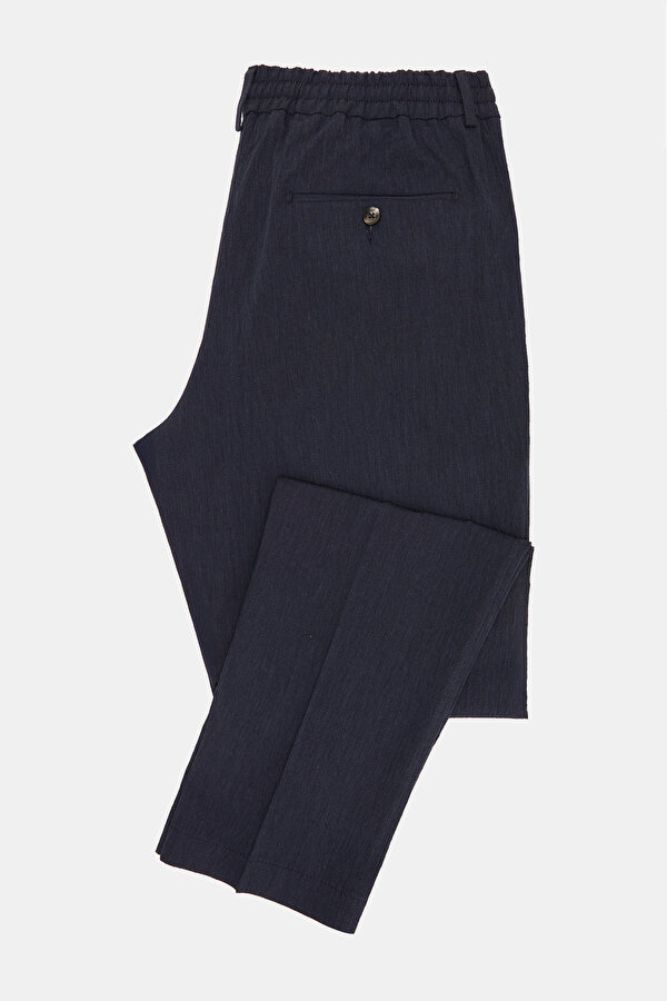 TEK PİLELİ BELİ LASTİKLİ SEERSUCKER PANTOLON 6