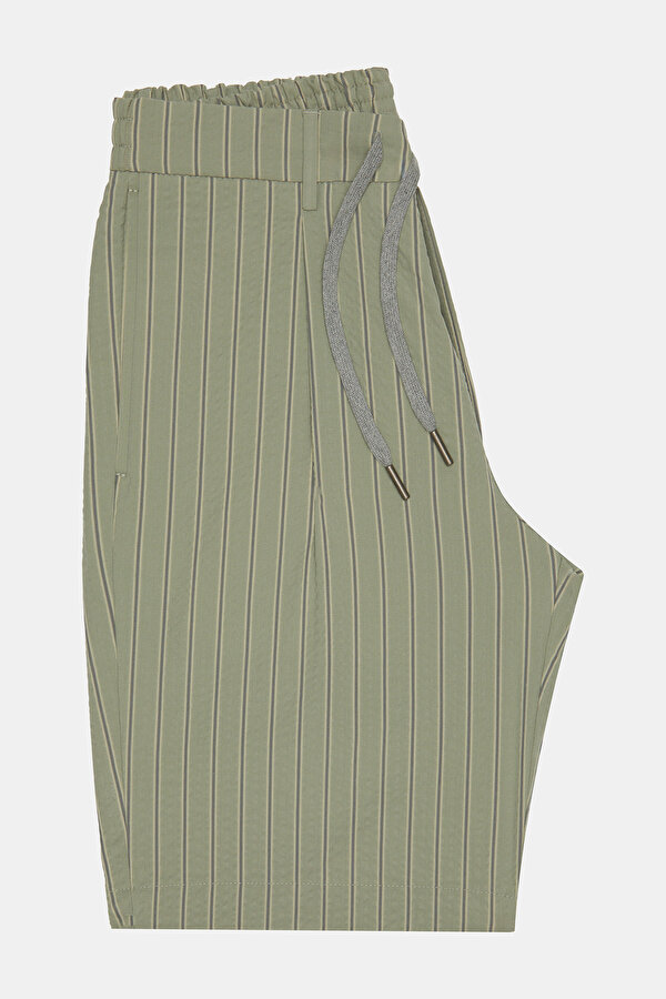 GREEN STRIPED BERMUDA