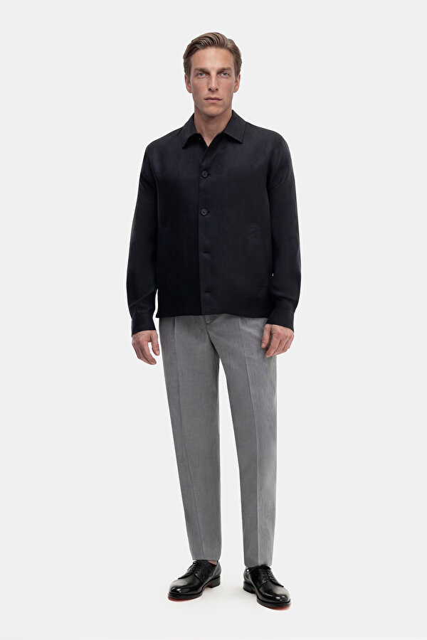 TEK PİLELİ BELİ LASTİKLİ SEERSUCKER PANTOLON