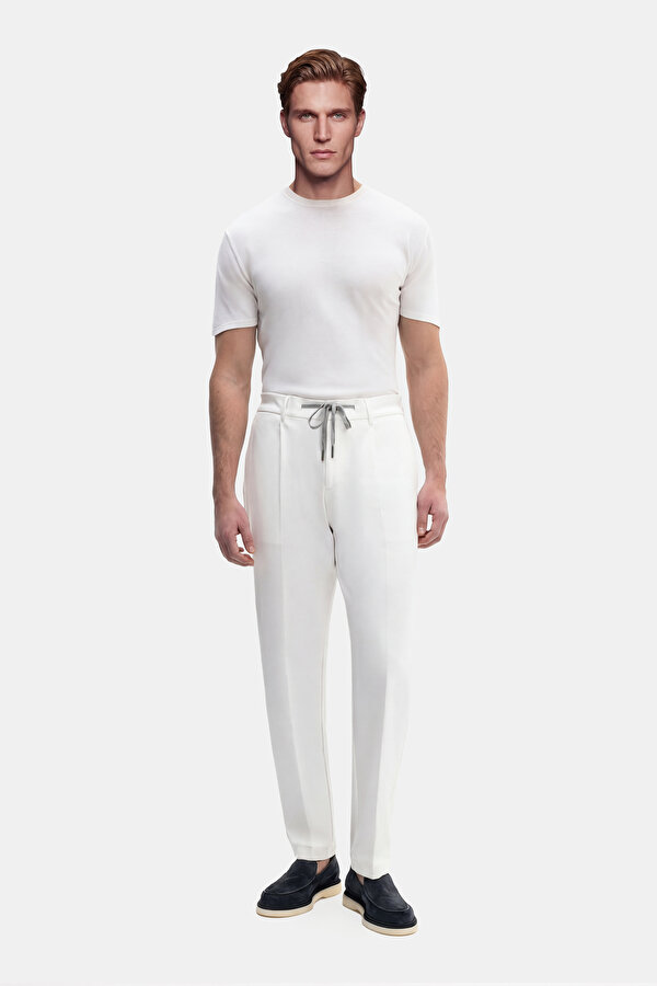 ECRU JERSEY TROUSERS