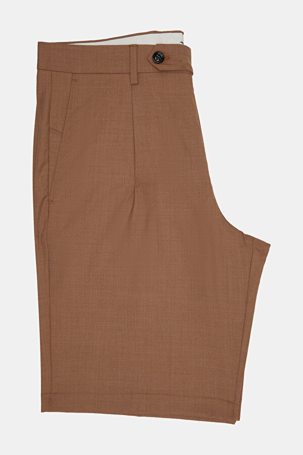 DARK ORANGE WOOL/SILK BERMUDA