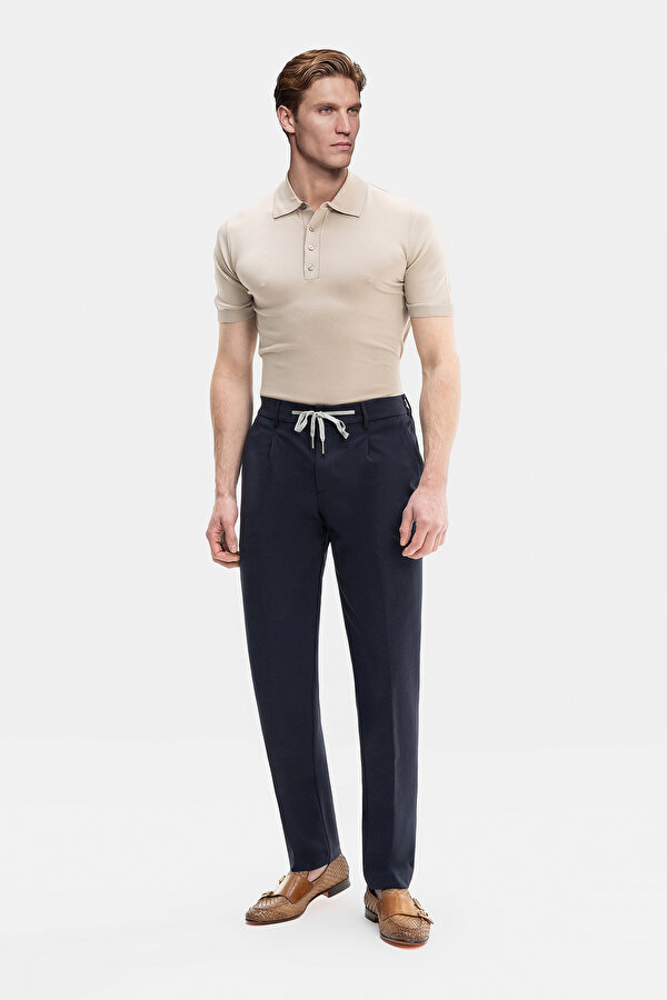 NAVY BLUE JERSEY TROUSERS