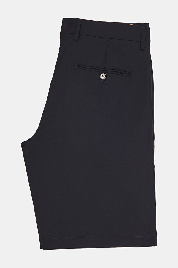 NAVY BLUE WOOL/SILK BERMUDA 2