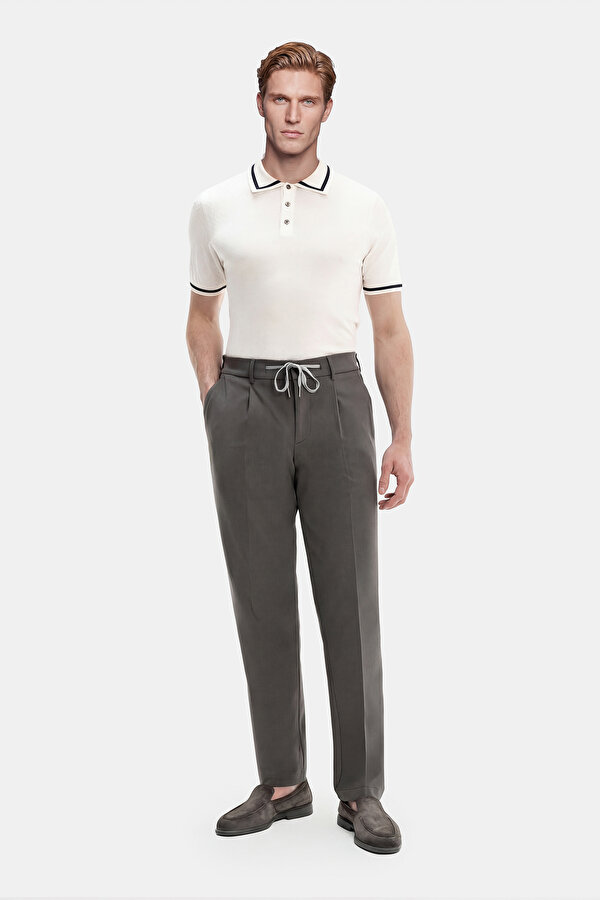 KHAKI JERSEY TROUSERS