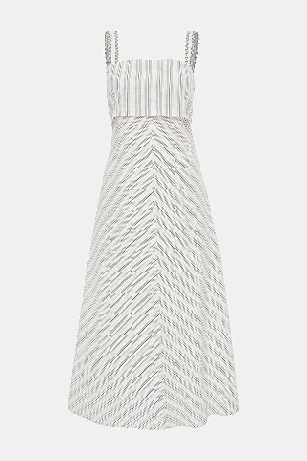 BLACK SLEEVELESS SUSPENDER MIDI DRESS 6