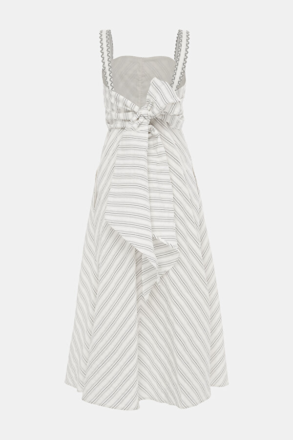 BLACK SLEEVELESS SUSPENDER MIDI DRESS 7