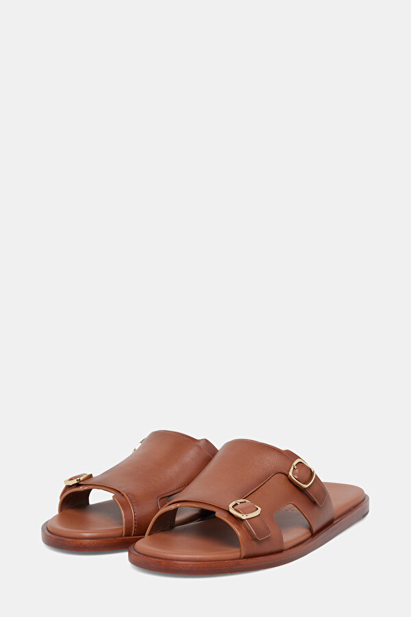 TAN LEATHER SLIPPER 2