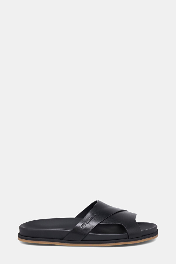 BLACK LEATHER SLIPPER