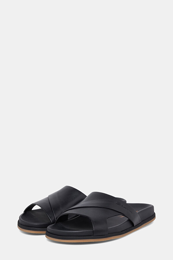 BLACK LEATHER SLIPPER 2