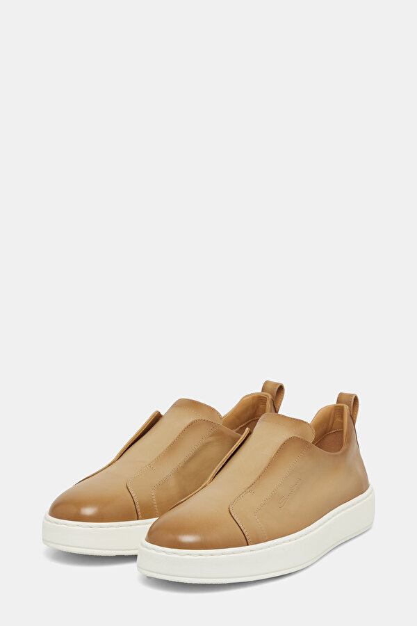 BAĞCIKLI SİYAH TABANLI DERİ SNEAKER 2