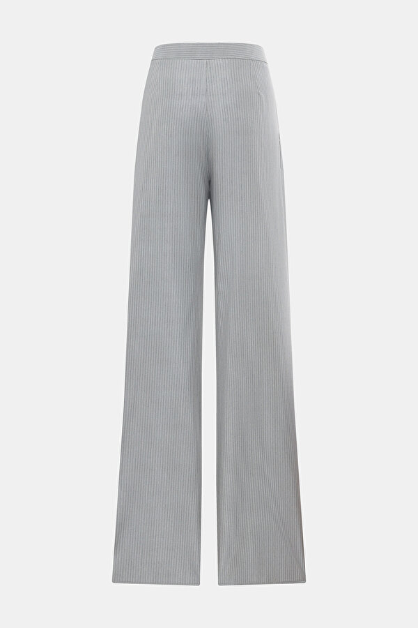 LIGHT GREY STRIPED STRAIGHT CUT TROUSERS 6