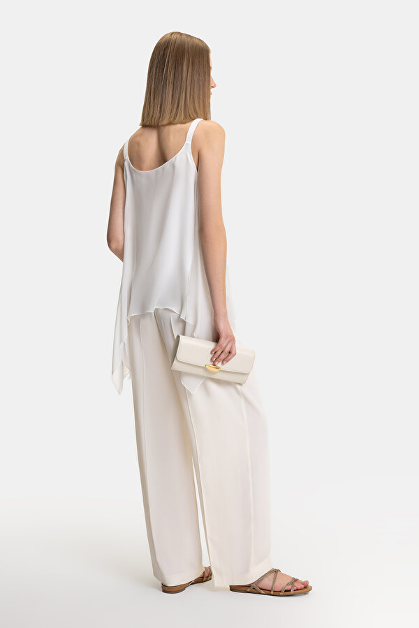 ECRU CLEAVAGE SLEEVELESS SUSPENDER BLOUSE 6