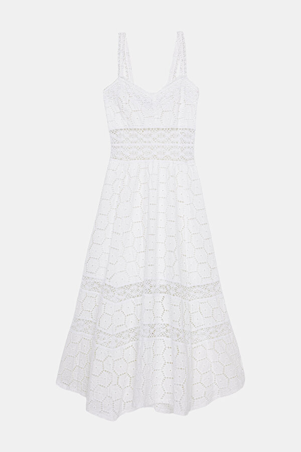 WHITE SLEEVELESS SUSPENDER DRESS 7