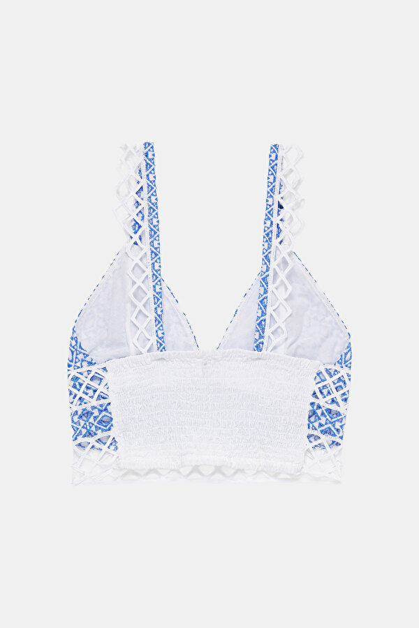 WHITE CLEAVAGE SLEEVELESS SUSPENDER BLOUSE 7