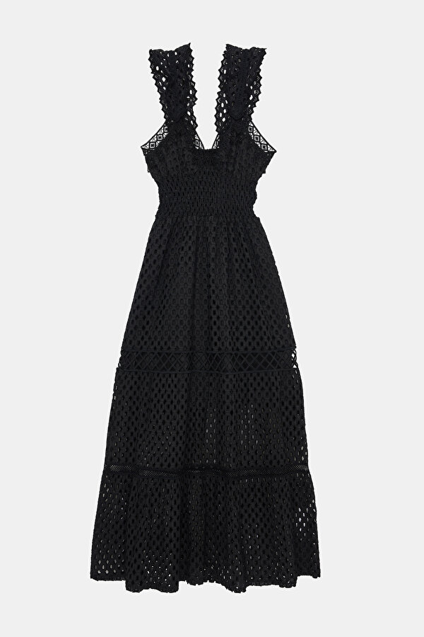 BLACK SLEEVELESS SUSPENDER DRESS 7