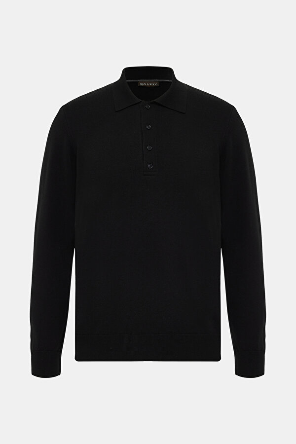 BLACK POLO NECK TRICOT