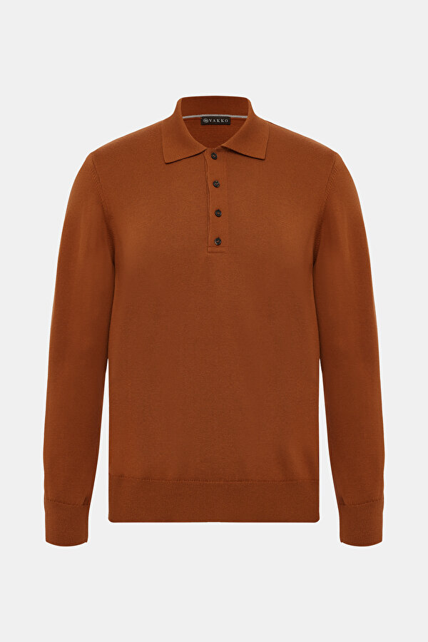 BRICK POLO NECK TRICOT