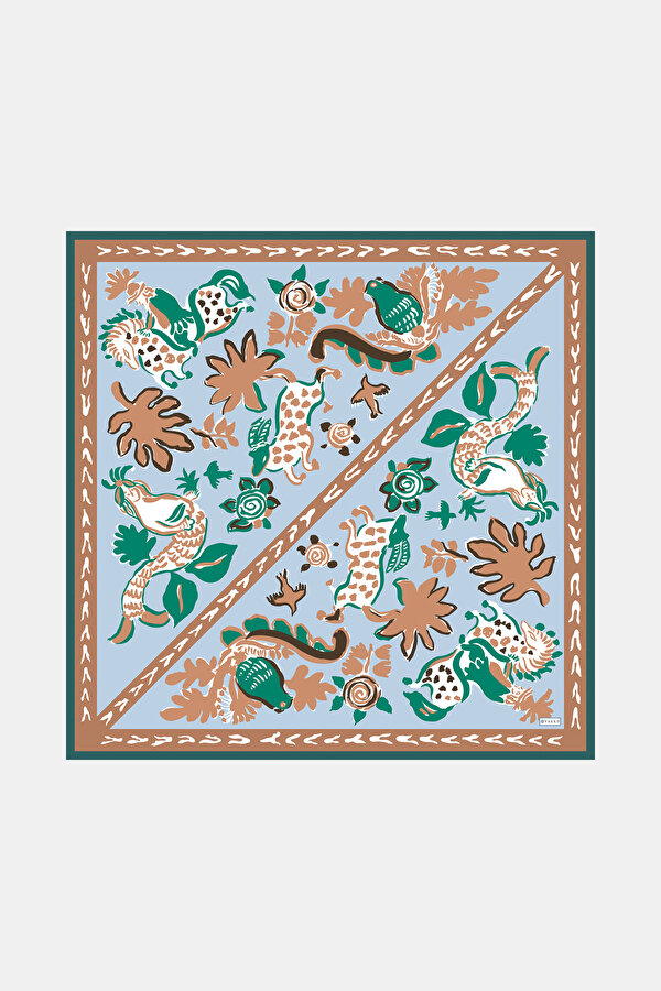 CINNAMON ETHNIC DESIGN TWILL SCARF