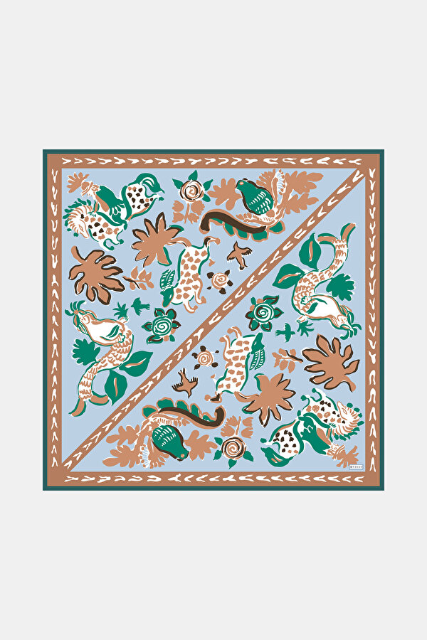 CINNAMON ETHNIC DESIGN TWILL SCARF