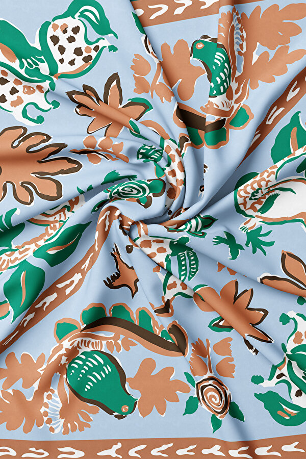 CINNAMON ETHNIC DESIGN TWILL SCARF 2