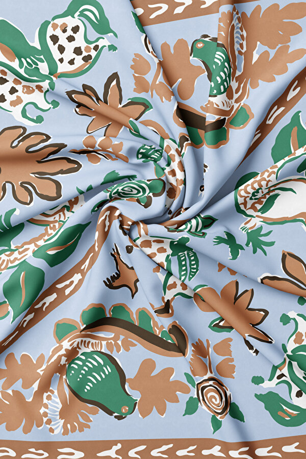 CINNAMON ETHNIC DESIGN TWILL SCARF 2