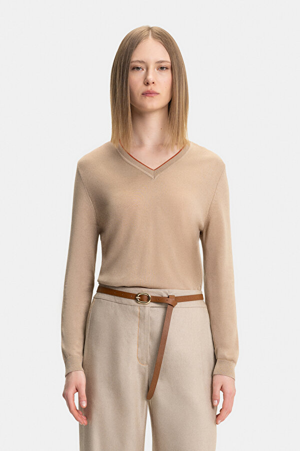 ORANGE V NECK TRICOT