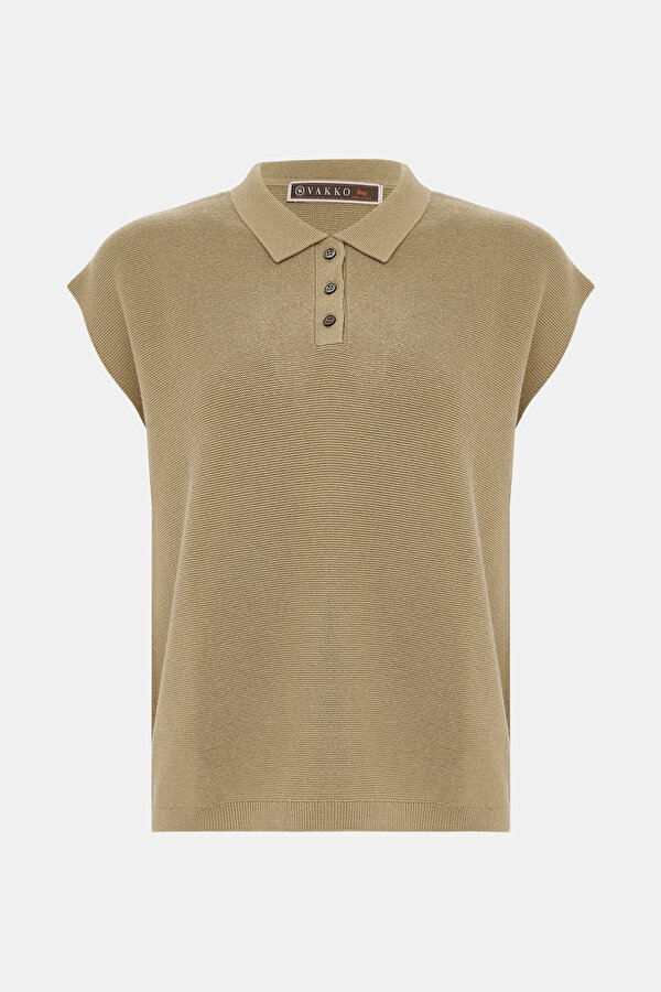 KHAKI POLO NECK TRICOT 7