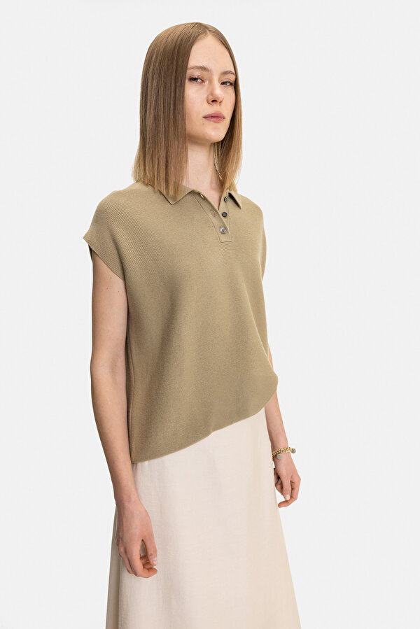 KHAKI POLO NECK TRICOT 6