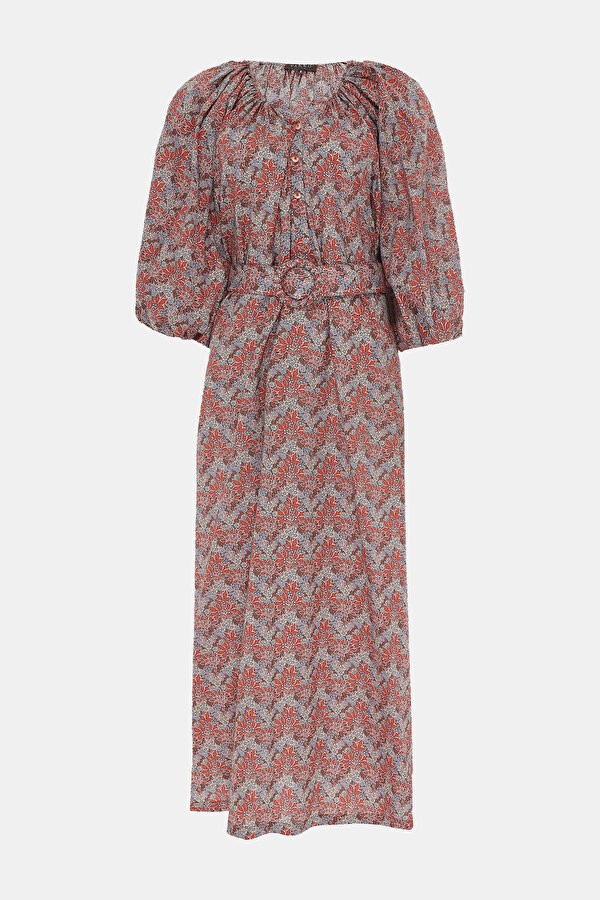 MULTICOLOR 3/4 SLEEVES DRESS