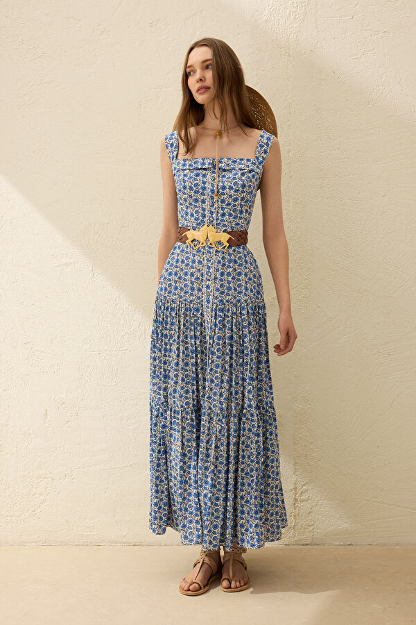 MULTICOLOR SLEEVELESS SUSPENDER DRESS