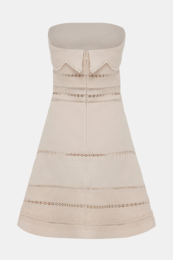 BEIGE SLEEVELESS SHORT DRESS 2