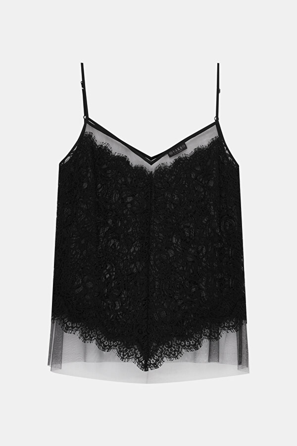 BLACK V NECK SLEEVELESS BLOUSE 6